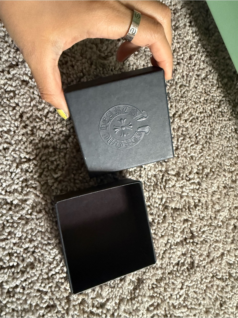 Chrome Hearts Black Embossed Jewelry Box